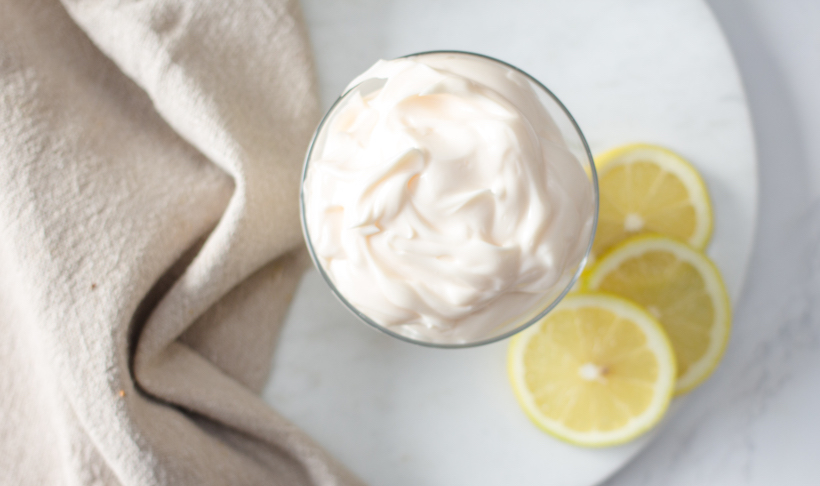 Overhead photo of homemade mayonnaise