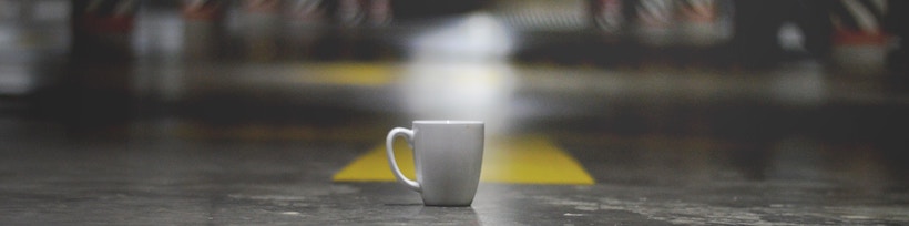 Coffee in parking garage at night