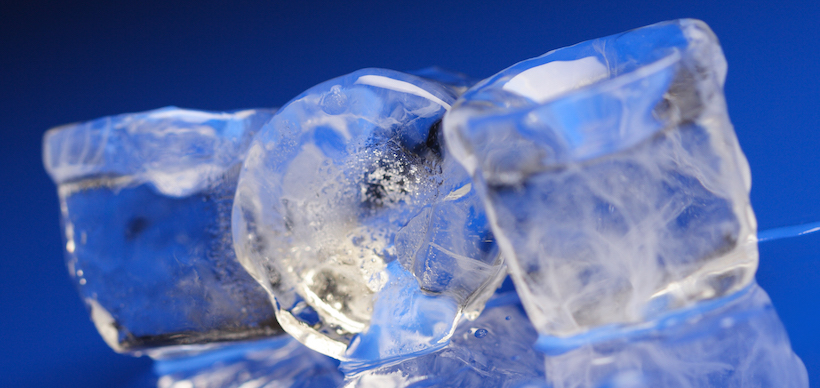 Close up of ice cubes