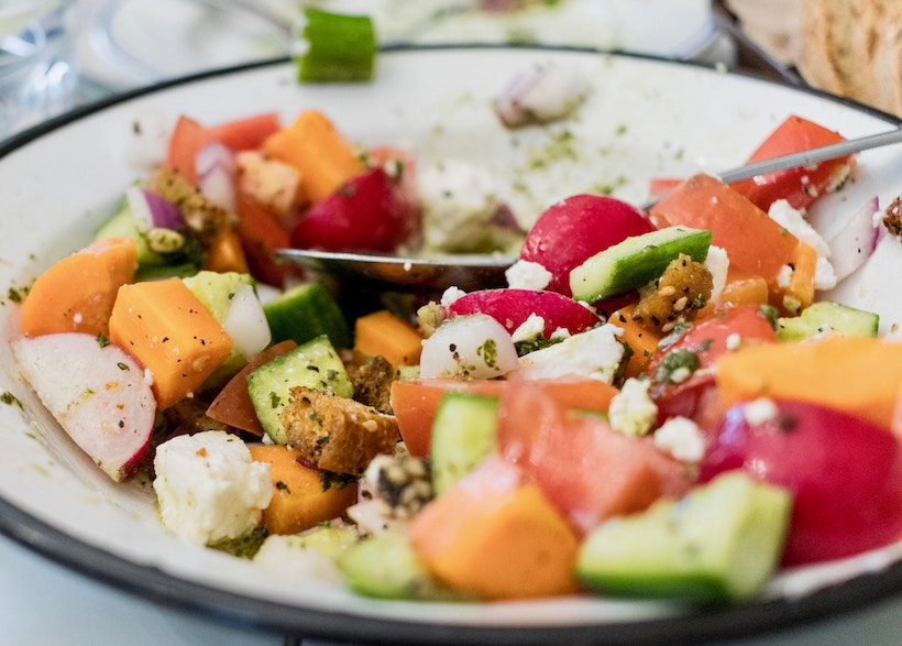 Tight crop on a salad