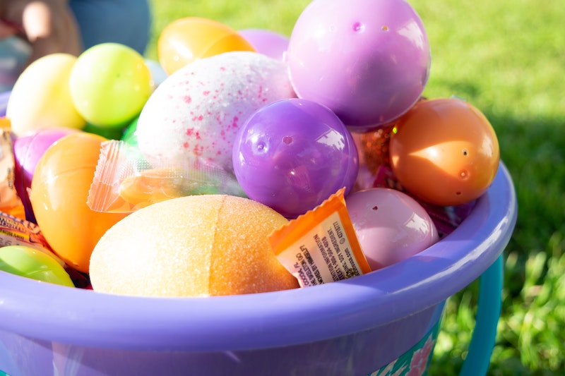 Children's Easter eggs and basket