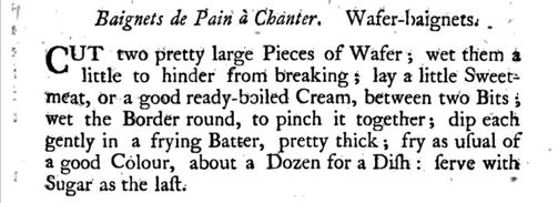 Professed Cook Ice Cream Recipe (1769) B. Clermont