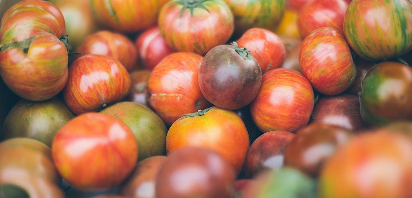 A selection of heirloom tomatoes