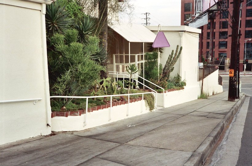 Spago Restaurant in LA in 1988, Horn Street entrance