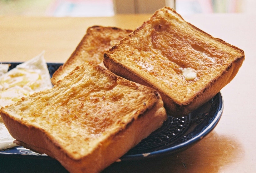 Butter on perfect golden brown toast