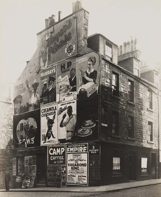 A Camp Coffee Ad on the side of a tenement in Edinburgh, Scotland.